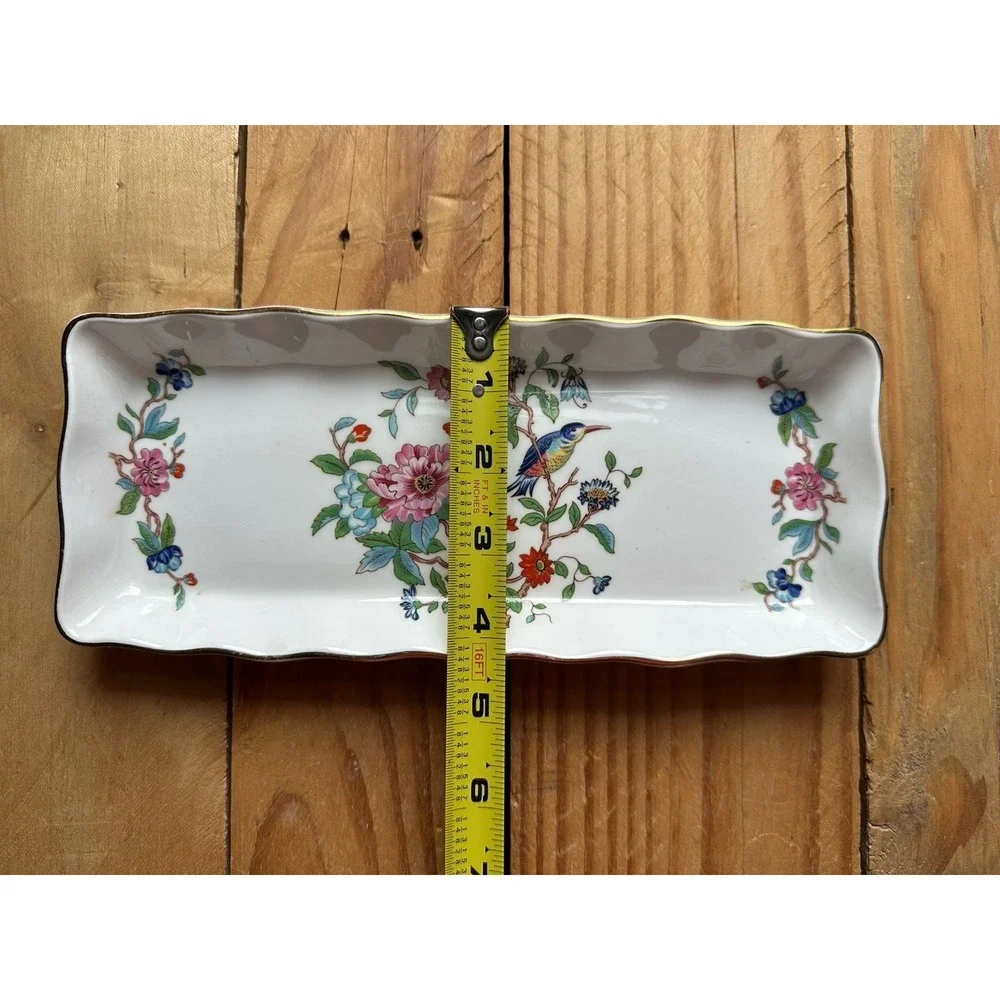 VTG Aynsley Pembroke Gold‎ Trim Dish Tray England Fine Bone China 10
